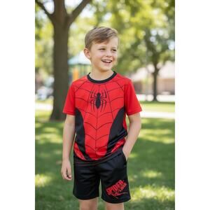 Marvel Spider-Man 2-Piece Outfit Set – Shirt & Shorts – Size 6
